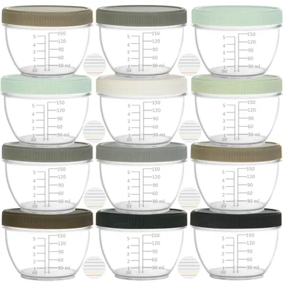 Image de Solidchoice - 18 récipients réutilisables pour aliments pour bébé, avec couvercles et étiquettes - 180 ml