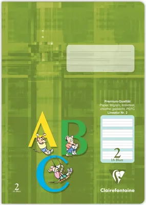 Produktbild von Clairefontaine 25x Schulheft DIN A4 32 Blatt grüne Lineatur Khaki 331652C