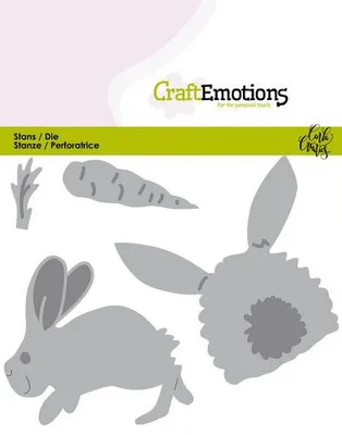 Produktbild von CraftEmotions Stanz- und Prägeschablone 4tlg - Hase mit Karotte