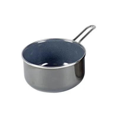 A single saucepan with a handle, isolated on a white background.