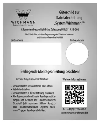 Obrázek produktu pro Kabelová skříňka WD90 se štítkem protipožární ochrany Wichmann 00100102-WD90