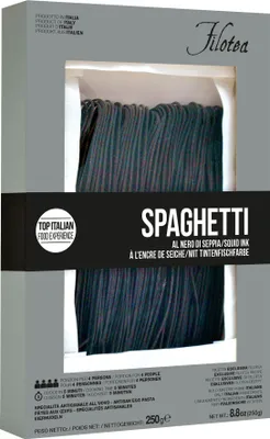Produktbild von Spaghetti Chitarra al nero di Seppia, Spaghetti, schwarz, mit Tintenfisch, 250 g