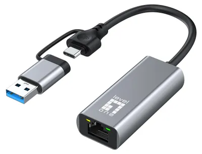 Immagine prodotto di Level One USB-0423 LevelOne Adattatore USB-C + USB-A -> RJ45 10/100/1000/2500 gr