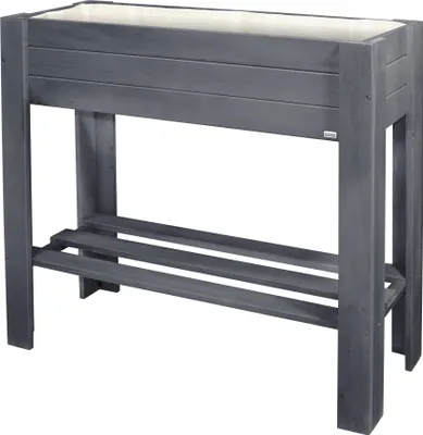 Produktbild von WAGNER GrowFAMILY Hochbeet GrowBOX Light - 70 x 83 x 34,5 cm, Massivholz, anthrazit, Regalboden & Pflanztasche - 25024001