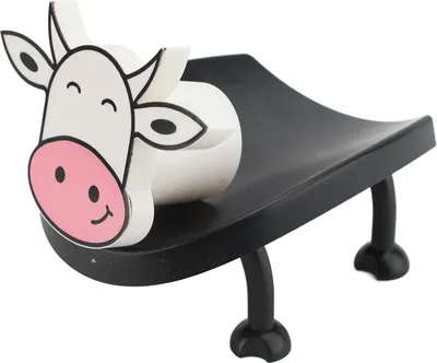 Image de Porte-rouleau de toilette vache en plastique Panier de rangement décoratif pour rouleau de papier hygiénique pour la salle de bain