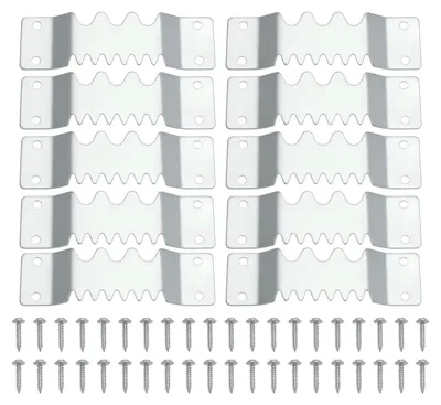 Produktbild von 10 stabile Zackenaufhänger (104 x 30,8 mm) mit Schrauben für Gemälde, Fotos, Rahmen und Kunstwerke
