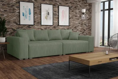 Produktbild von Big Sofa Couchgarnitur REGGIO Megasofa mit Schlaffunktion Stoff Poso Grün