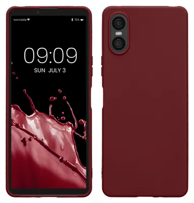 Produktbild von kwmobile Handyhülle für Sony Xperia 10 VI Hülle - TPU Case - Kabelloses Laden - Schutzhülle Cover in Bordeaux Violett