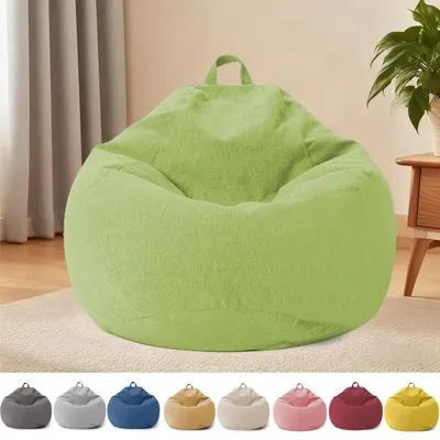 Zdjęcie produktu dla Pufa dla dorosłych - Pufa dla dzieci - Pokrowiec na pufę bez wypełnienia - 100 x 120 cm - Pufa do sypialni, biura, tarasu