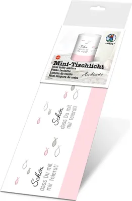 Produktbild von URSUS 5 Mini-Tischlichter "Schön, dass du mit mir feierst", weiß/rosa