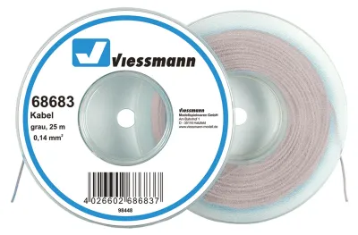 Produktbild von Viessmann 68683 - Kabel auf Abrollspule 0,14 mmÃƒâ€šÃ‚², grau, 25 m  - Neu