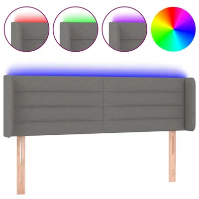 Produktbild von vidaXL LED Kopfteil Dunkelgrau 147x16x78/88 cm Stoff