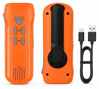 Produktbild von Kurbel Notfallradio mit Taschenlampe LED, Solar Handkurbel Radio mit Alarmfunktion, Outdoor Survival Radio für Camping & Notfallstromversorgung