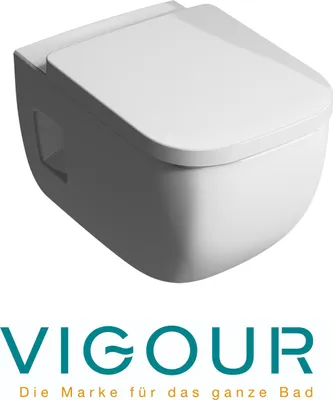 Produktbild von VIGOUR DERBY PLUS Wand-WC spülrandlos +5cm Behindertengerecht und SoftClose WC-Sitz, weiß
