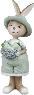 Produktbild von Deko Hase Garten Hasen Mann Osterhase Oster Tier Figur Skulptur Ei Osterei Korb