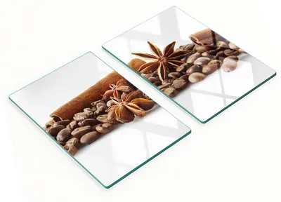 Produktbild von Servierbretter aus Glas, Kaffeebohnen und Zimt, 2 x 40 x 52 cm