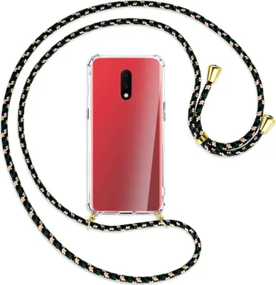 Produktbild von Handykette Backcover-Schutzhülle mit Band (Metall goldfarben) für OnePlus 7 - camouflage