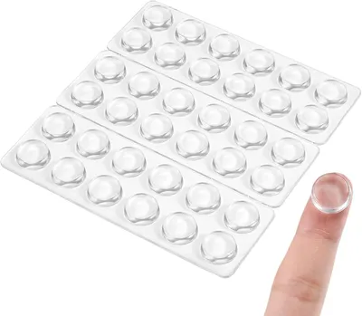 Produktbild von 36 Stück transparente Gumminoppen für Glasplatten, selbstklebende Antirutsch-Pads als Abstandshalter und Schutzpuffer für Möbel