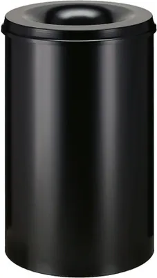 Produktbild von Selbstlöschender Papierkorb & Abfallsammler aus Metall | 110 Liter, HxØ 72x47cm | Schwarz