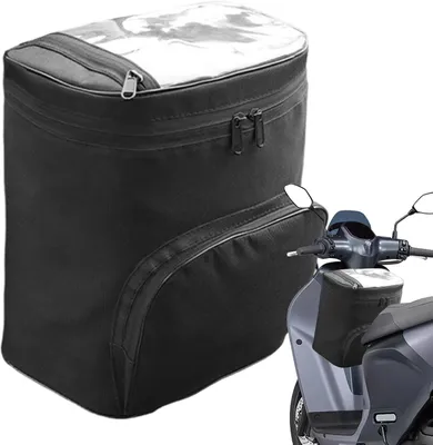 Image de Sacoche de vélo avant - Sacoche de guidon pour vélo électrique, étanche - Sacoche de porte-bagages - avec bandoulière - en tissu Oxford - 25 x 18 x 28 cm - Noir