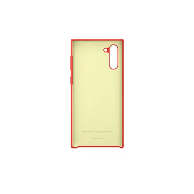 A red Samsung phone case is shown against a white background.