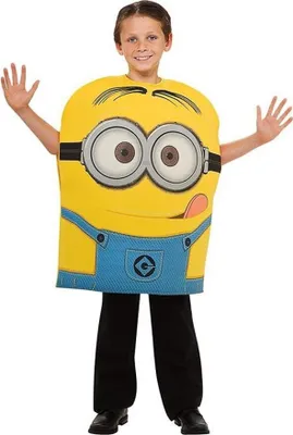A child wearing a Minion Dave costume.