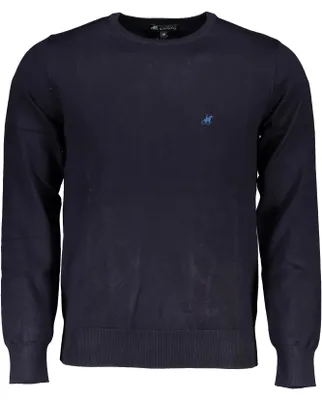 Produktbild von Oversize Herrenhemd Blau – Langer Ärmel, Rundhals, Stickerei-Logo
