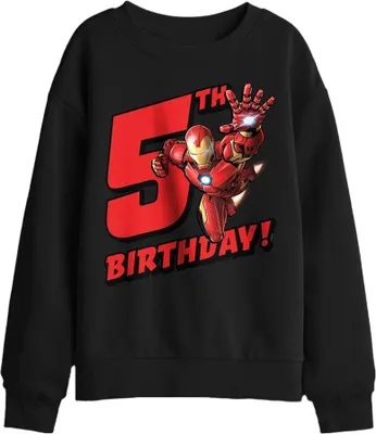 Immagine prodotto di Iron Man - Felpa per bambini, 5° compleanno TV29620 (116) (Nero)