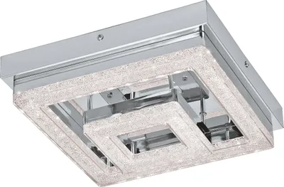 Produktbild von EGLO LED Deckenleuchte Fradelo, 2 flammige Deckenlampe, Wohnzimmerlampe aus Metall, Schlafzimmerlampe eckig, LEDs warmweiß, L x B 26 cm