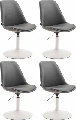 Produktbild von 4er Set Esszimmerstühle HLO-CP15 Kunstleder  grau