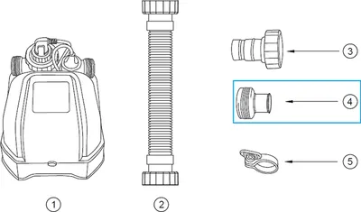 Produktbild von Bestway® Ersatzteil Schlauchadapter (grau / Ø 38 mm) für Salzwasseranlage und Wärmepumpe (2023)