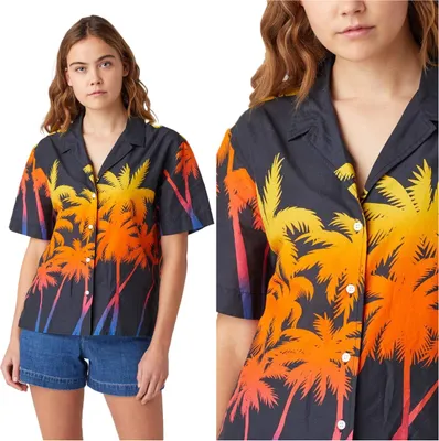 Immagine prodotto di Wrangler camicia cubana a manica corta da donna nera W5R36SXV6 112130308 sbiadito