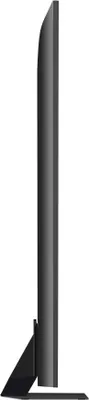 Side view of a modern flat-screen television on its stand.