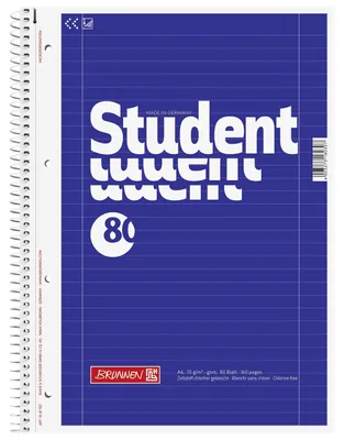 Produktbild von Brunnen Collegeblock Student 80 A4 liniert Lineatur 27 80 Blatt