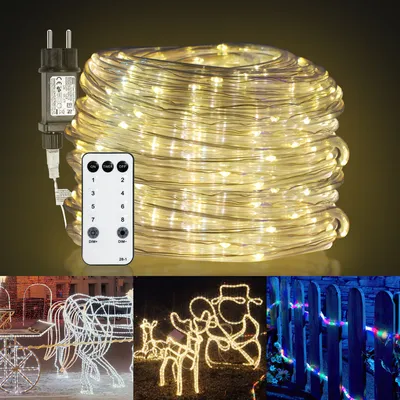 Zdjęcie produktu dla SWANEW LED oświetlenie linowe zewnętrzne / wewnętrzne dekoracje ślubne wróżki lampa linowa ciepła biel 30m