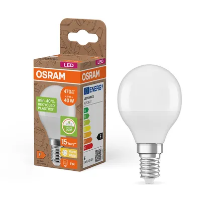 Immagine prodotto di OSRAM HOMELIGHTING 4058075832084 LED (monochrome) EEC F (A - G) E14 Teardrop shape 4.9 W = 40 W Warm white (Ø x L) 45 mm x 79 mm 1 pc(s)