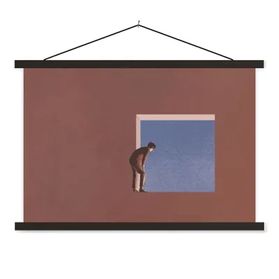 Produktbild von MuchoWow® Textilposter Mensch - Jahrgang - Design 150x100 cm mit schwarzem Rahmen - Schlafzimmer