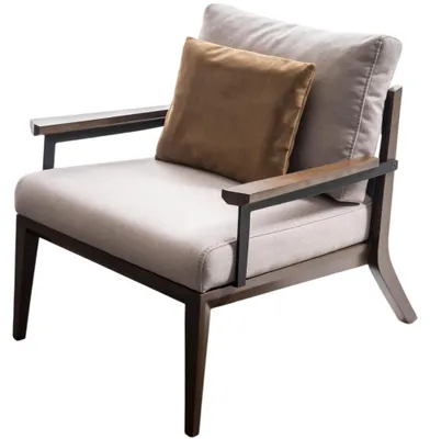 Image de Fauteuil rembourré beige élégant Fauteuil design pour salon Fauteuil une place