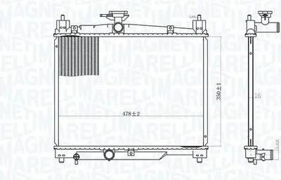 Produktbild von MAGNETI MARELLI 350213164800 Kühler Wasserkühler Motorkühler für TOYOTA Yaris Schrägheck (P1)