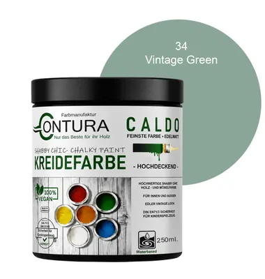 Produktbild von Contura BeGreen 250ml. Kreidefarbe Shabby Chic Möbellack - 34 Vintage Green