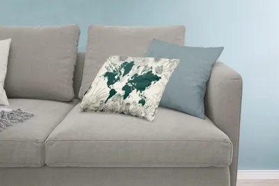 Produktbild von MuchoWow® Zierkissen Sofakissen Wohnzimmer Dekokissen 60x40 cm Weltkarte - Blumen - Pflanzen - Kopfkissen - Polster mit Foto