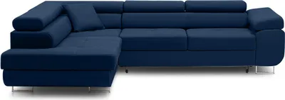 Produktbild von RIGATTO - Ecksofa mit Schlaffunktion, Bettkastem, Komfort und Still, marineblau