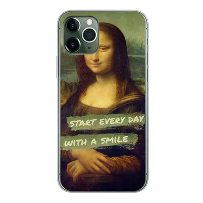 Produktbild von MuchoWow® Handyhülle Schutzhülle Hülle für iPhone 11 Pro Mona Lisa - Zitat - Da Vinci Silikon Softcase Handy Hülle - Handy