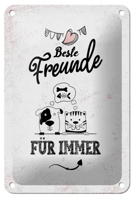 Produktbild von Blechschild Beste Freunde für immer, 18 x 12 cm, Blechschilder Spruch Glück Weisheit