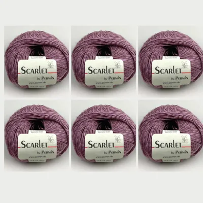 Productafbeelding van 6 bollen Scarlet van Permin – Zomergaren (Linnen, Katoen & ECOVERO™) (kleur: paars)