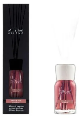 Obrázek produktu pro Millefiori Milano Difuzér s tyčinkami Ambra & Rosa 100 ml