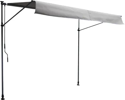 Image de Store banne pour balcon CHENE 3 × 1,2m - Toile grise et structure grise