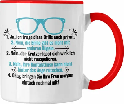 Produktbild von Trendation - Augenoptiker Tasse Geschenk Brillenverkäufer Lustiger Spruch Geschenkidee Optiker (Rot)