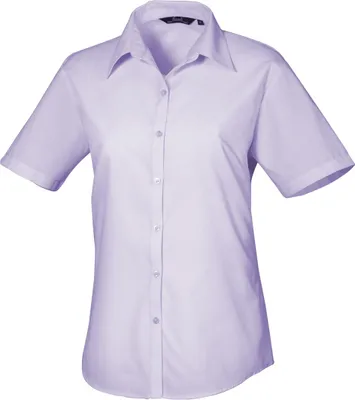 Image de Chemise de travail / chemisier en popeline à manches courtes pour femme Premier RW1092 (16UK/42DE) (Violet)