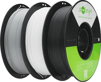 Zdjęcie produktu dla filament do drukarek 3D, średnica 1,75 mm, materiał przyjazny dla środowiska, 1czarny 1biały 1szary